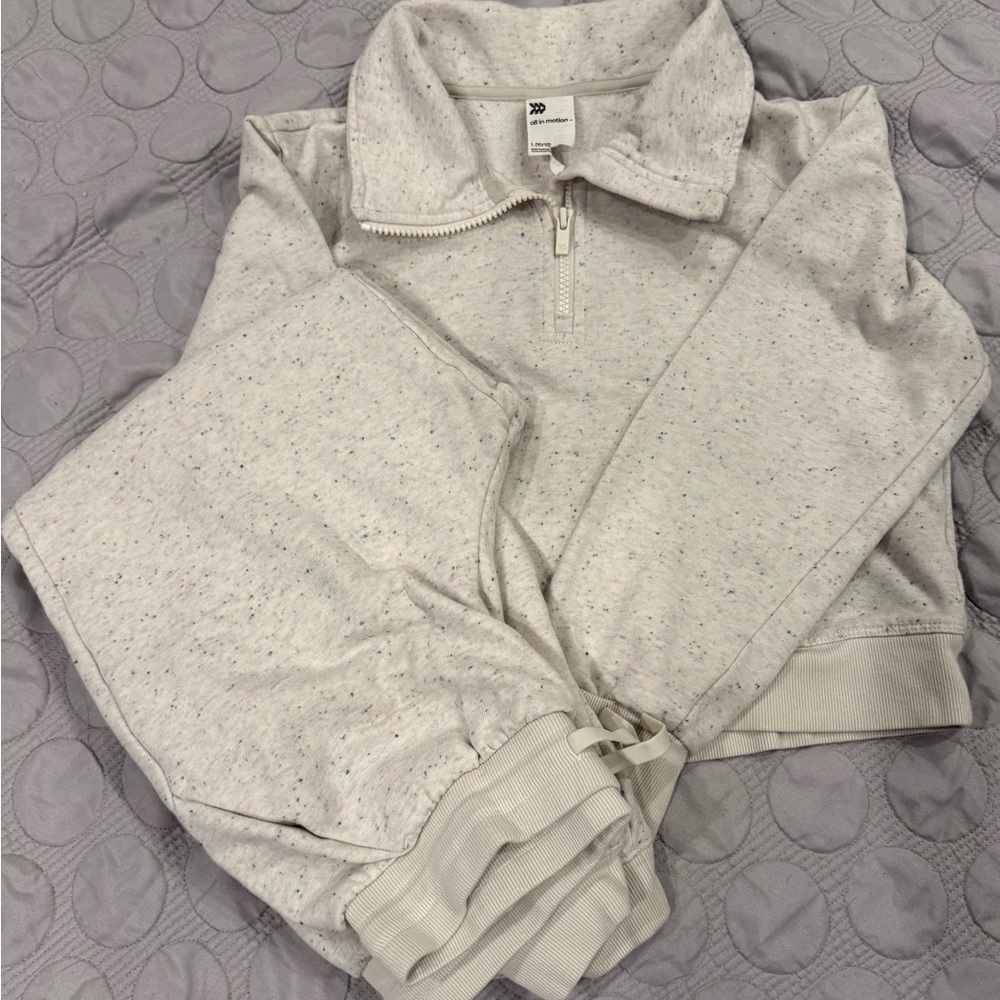 all in motion Speckled Light Heather Half-Zip Pullover
